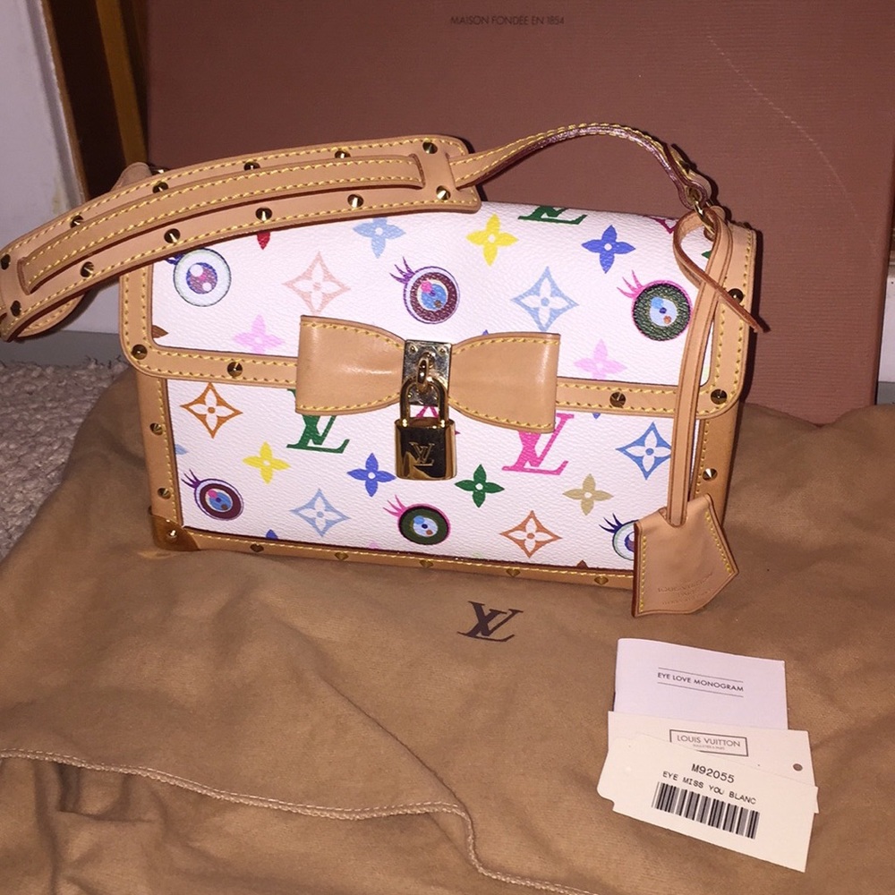 VINTAGE LOUIS VUITTON EYE MISS YOU BLANC BAG❤️HP - Picture 1 of 8